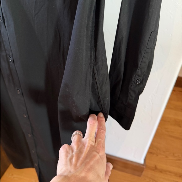 NWOT Banana Republic Black Poplin Maxi Shirtdress in Black (Size XS) - Picture 9 of 13